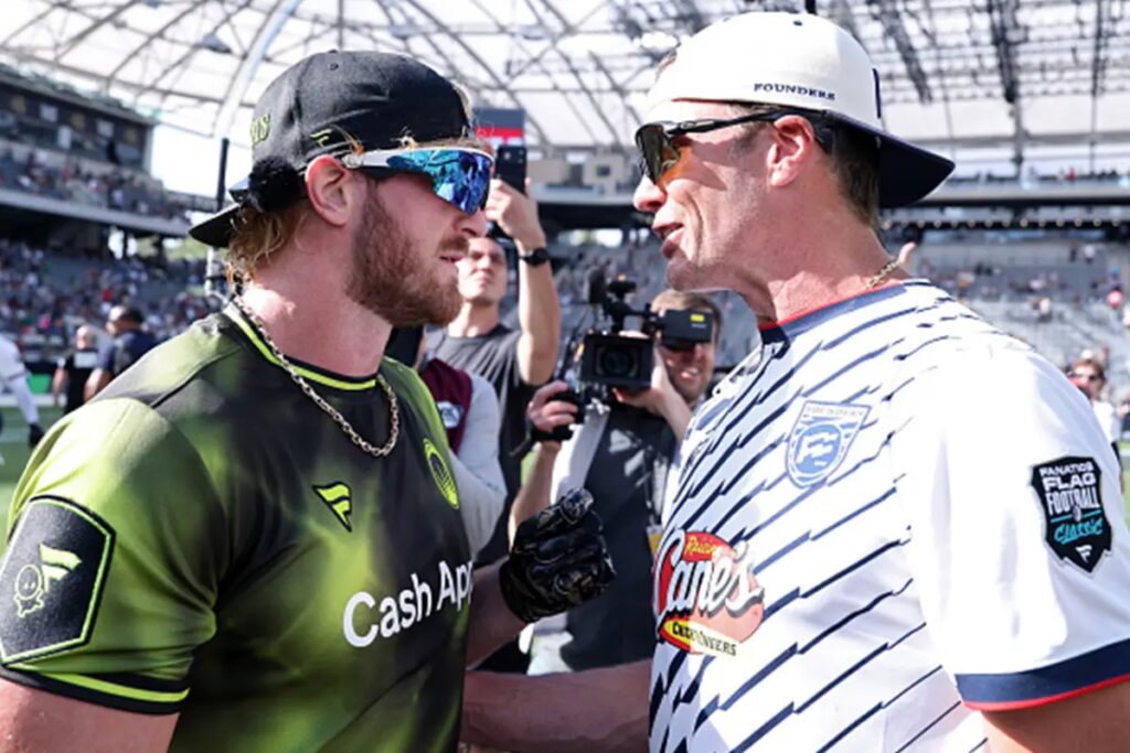 Tom Brady And Logan Paul Have Heated (And Maybe Fake?) Exchange At Fanatics Fest