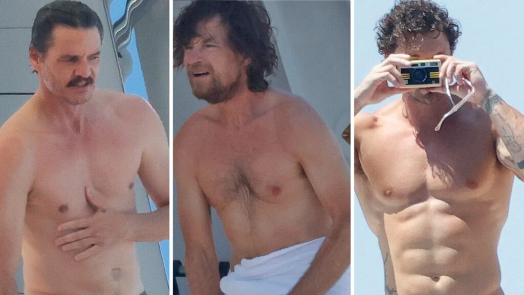 Pedro Pascal Goes Shirtless on Mallorca Yacht With Christian Hogue