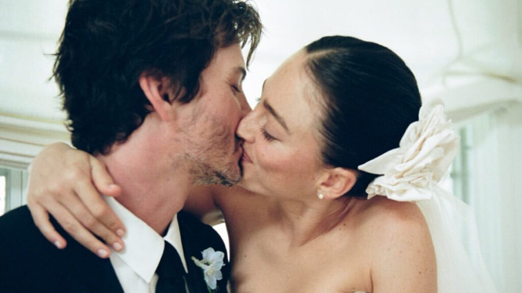Newlyweds Logan Lerman & Ana Corrigan Share First Photos from Backyard Wedding