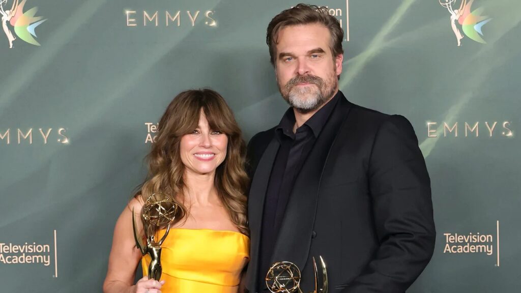 Linda Cardellini & David Harbour Win First Emmys for ‘DTF St. Louis’ at Creative Arts Emmy Awards 2026 | Just Jared
