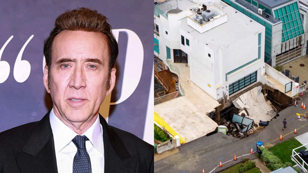 Nicolas Cage’s Malibu Home Suffers Sinkhole, Driveway Collapses After Heavy Rain (Photos) | Just Jared